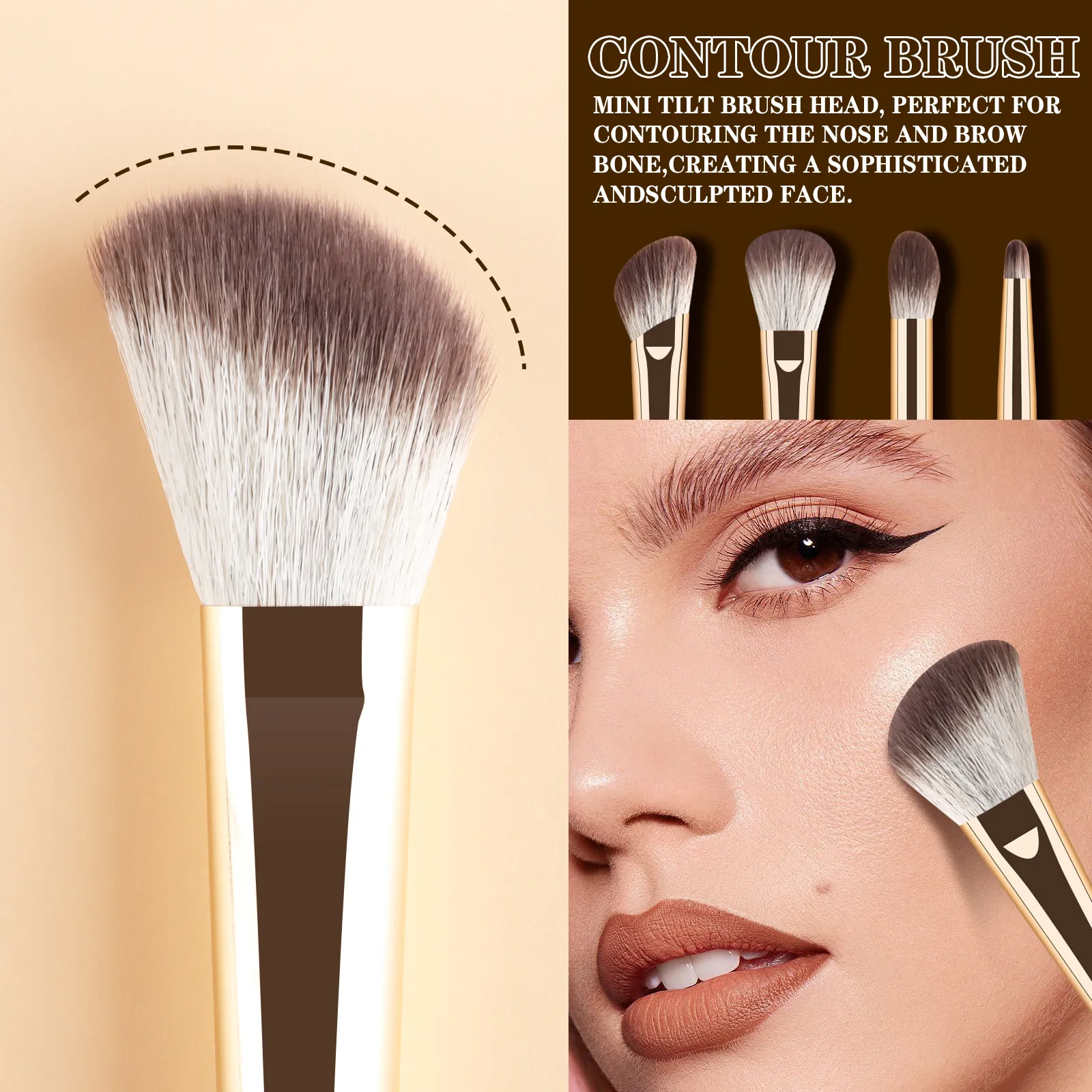 5 stk Dual Ended Face Eye Brush Kit med Opbevaringsboks Blush Detail Eyeliner børster til rejse Touch Up — image 5