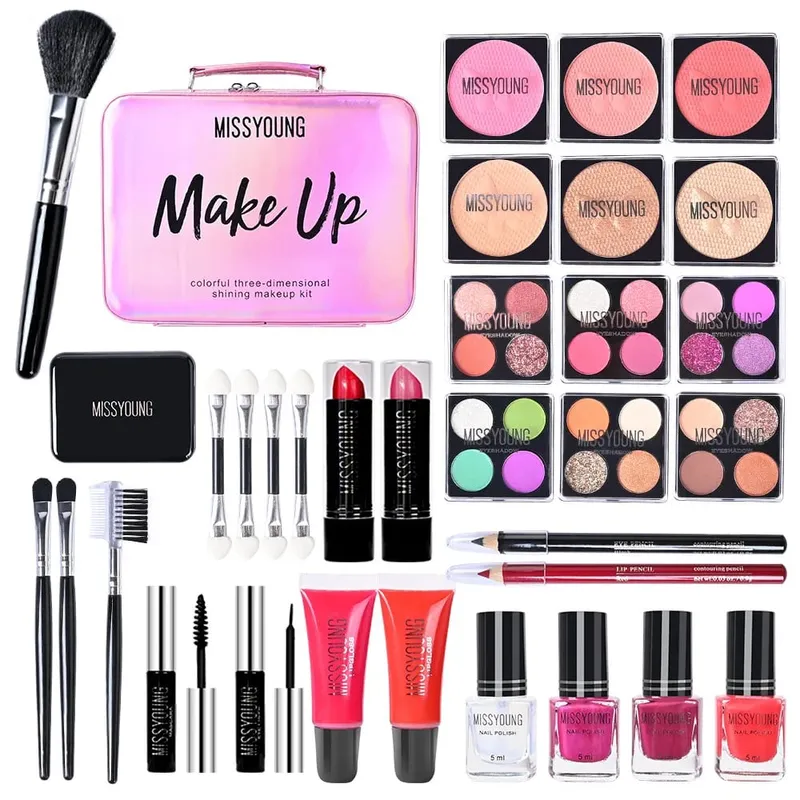 Popular 36 pcs beauty set makeup eyeliner blusher lipstick facial daily makeup kit women's holiday birthday gift set — image 7