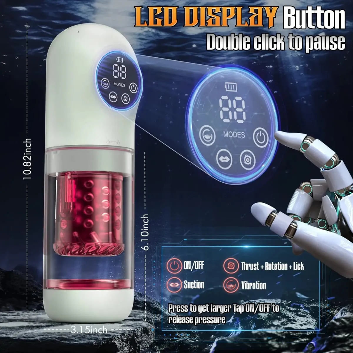 Xoay Tự Động Hút Nam Masturbator Dương Vật Bơm Đâm Liếm Giới Tính Máy Stroker Bỏ Túi Âm Hộ Đồ Chơi Tình Dục Người Lớn Dành Cho Nam — image 6