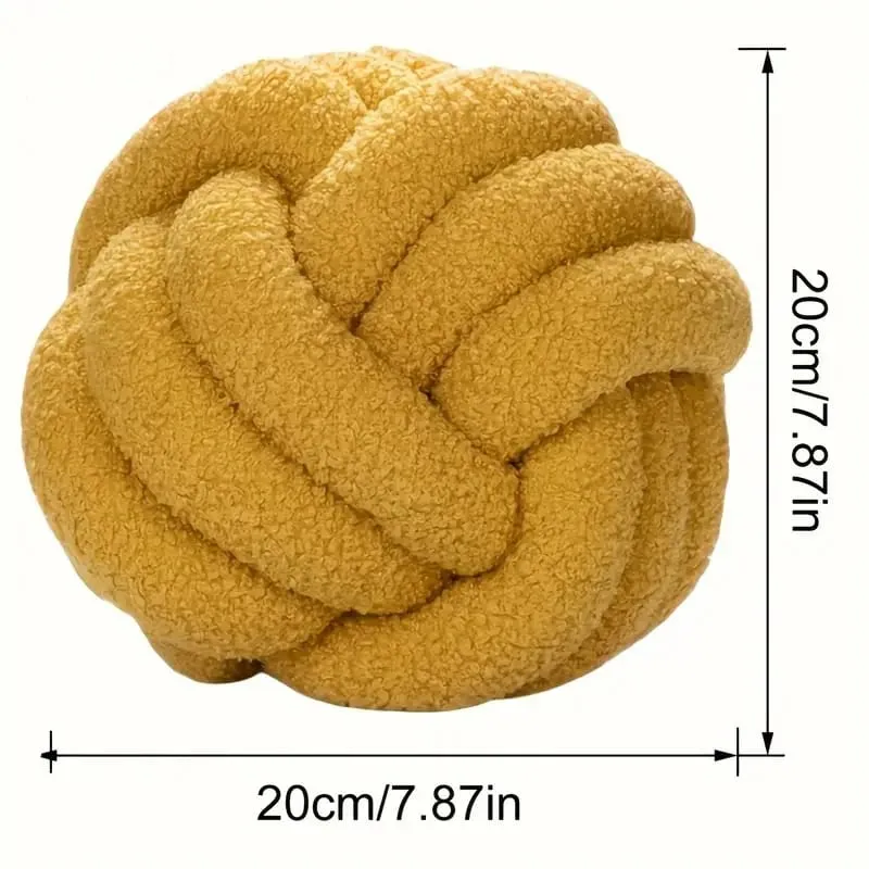 Decorazione domestica Cuscino a sfera annodata Cuscino in peluche a sfera annodata indeformabile ecologico Cuscino da tiro con retro a sfera annodata intrecciata a mano — image 7