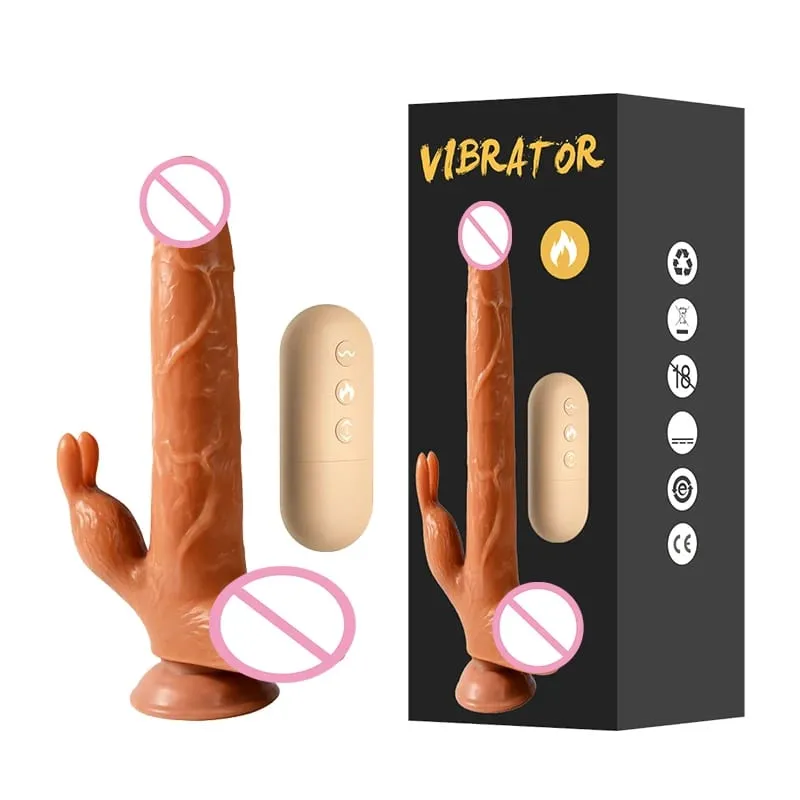 Teleskopopvarmning Realistisk Dildo Vibrator Fjernbetjening Big Penis Massager Vaginal Anal Onani 18 Voksen Sexlegetøj Kvinder — image 9