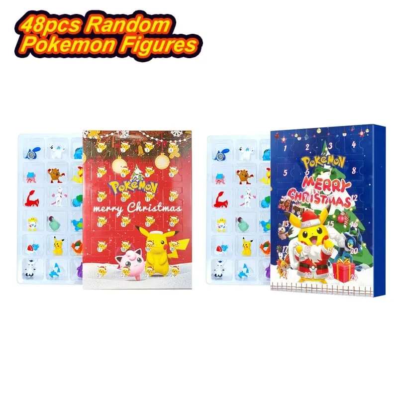 Pokemon Figura Calendario dell'Avvento Confezione regalo mini Pikachu Personaggio Bulbasaur Collezione di regali di giocattoli di Natale Giocattolo modello da tavolo — image 10