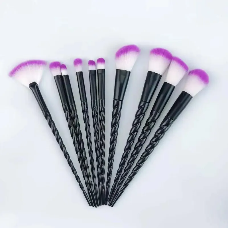 10pcs Berus Makeup Set Berus Asas Rambut Lembut Serbuk Pemerah Pipi Kontur Kening Pembayang Mata Wanita Kosmetik Blending Alat Mekap — image 8