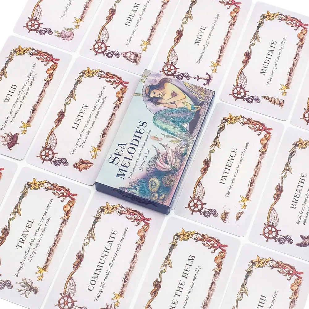 Meeresmelodien, magische Nachrichten, Wortkarten, Mini-Edition für Familientreffen, 40 Stück, 11 x 6 cm, Brettspiel, englische Version — image 6