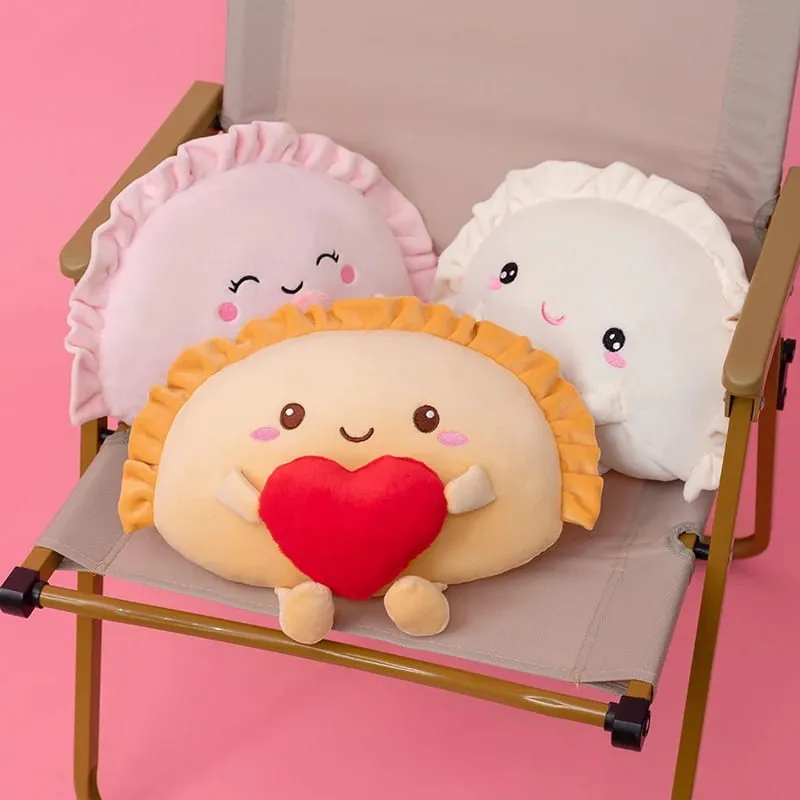 13/35 cm Roztomilý plyšový plyšový knedlík klíčenka Barevný potravinový knedlík s různými příchutěmi Plyšová hračka Kawaii Smažený knedlík s červeným srdcem — image 3