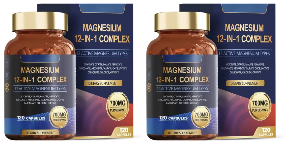 Magnesium Glycinate 12-in-1 Complex Sleep & Mood Support Muscle & Bone Health Citrate Malate Taurate 120 Capsules Non-GMO — image 8