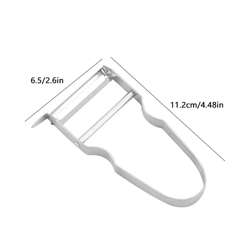 1 ชิ้นสแตนเลสสตีล Peeler ผักผลไม้ Peeler เครื่องตัดมันฝรั่งแครอท Peeler หลายฟังก์ชั่นอุปกรณ์ครัว — image 6