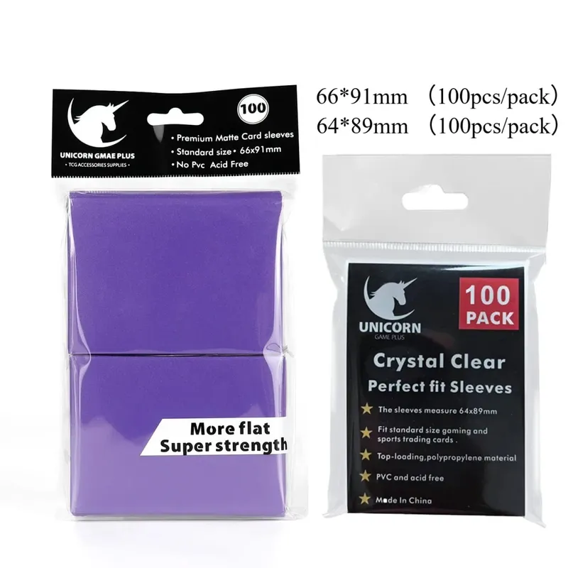 200PCS pouzdra na karty Sběratelské karty Dvouvrstvé matné pouzdro na karty standardní velikosti pro Pokémon MTG Baseball Sportovní karetní stolní hru — image 19