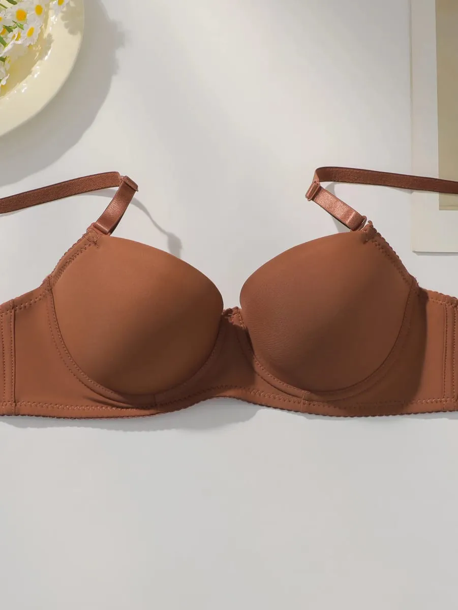 Hot selling warna solid set seluar dalam 2 helai pelbagai warna set bra empat musim setiap hari selesa dipakai Lingerie seksi 2611 — image 3