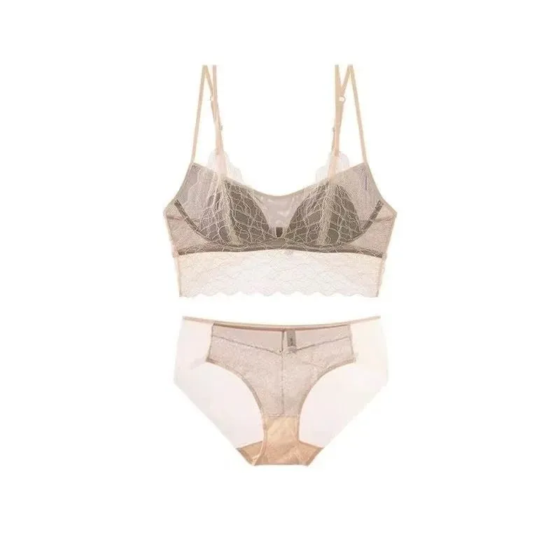 Bralette Renda Seksi Tanpa Berwayar | Bra Piala Segitiga Perancis | Musim Panas Nipis Bernafas untuk Wanita | Slimming Strappy Back Lingerie — image 12