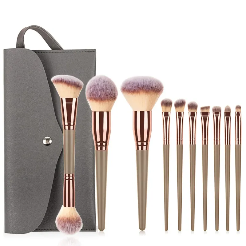 Set di pennelli per trucco da 15 pezzi con custodia in setole morbide Kit pennelli per viso per occhi per fondotinta, fard, ombretto, sopracciglio, strumenti cosmetici
