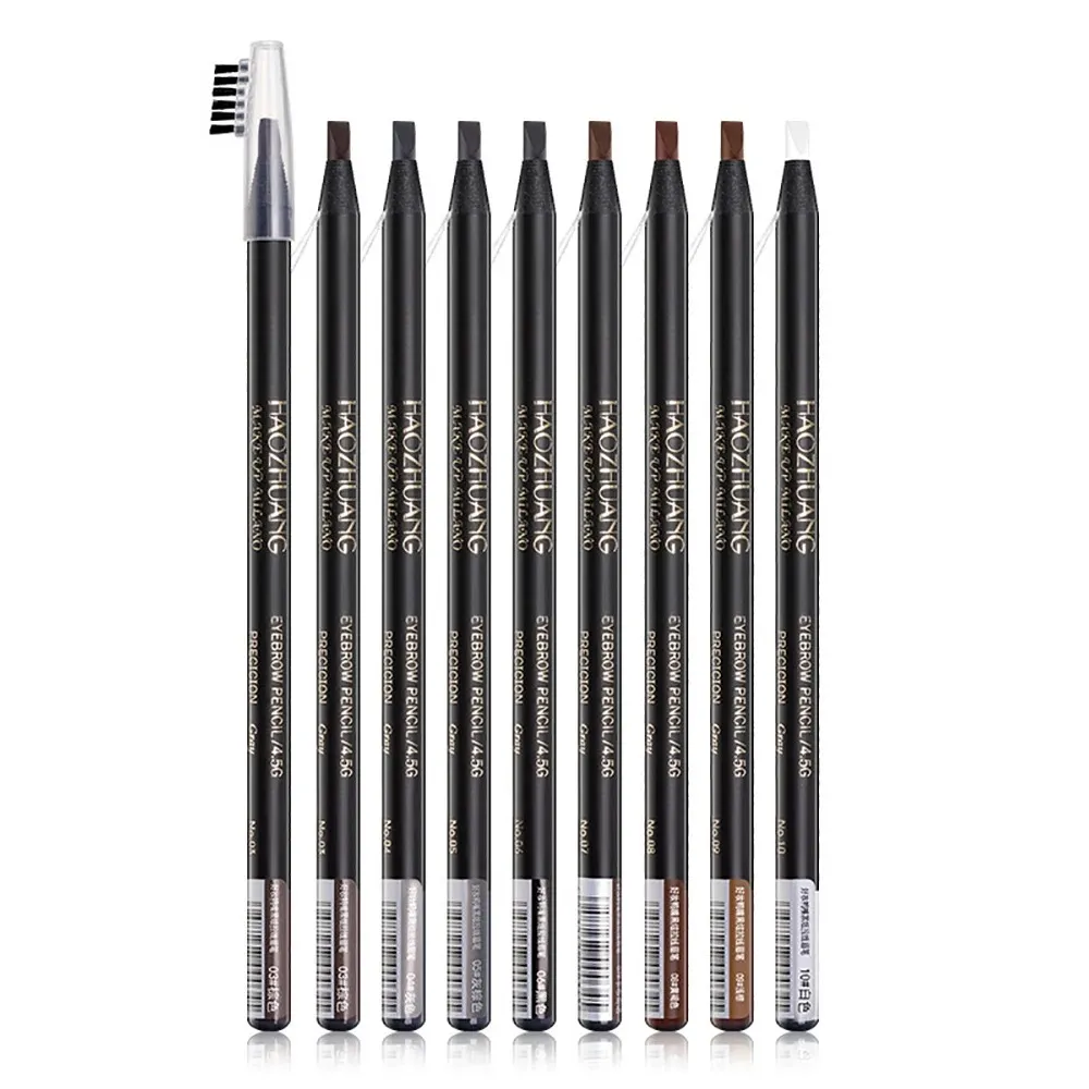 6/12PCS ดินสอเขียนคิ้ว Hard Core ขายส่งแต่งหน้าดึงสาย Haozhuang ยี่ห้อถาวร Peel off สีขาวสีดำกันน้ำธรรมชาติ — image 3
