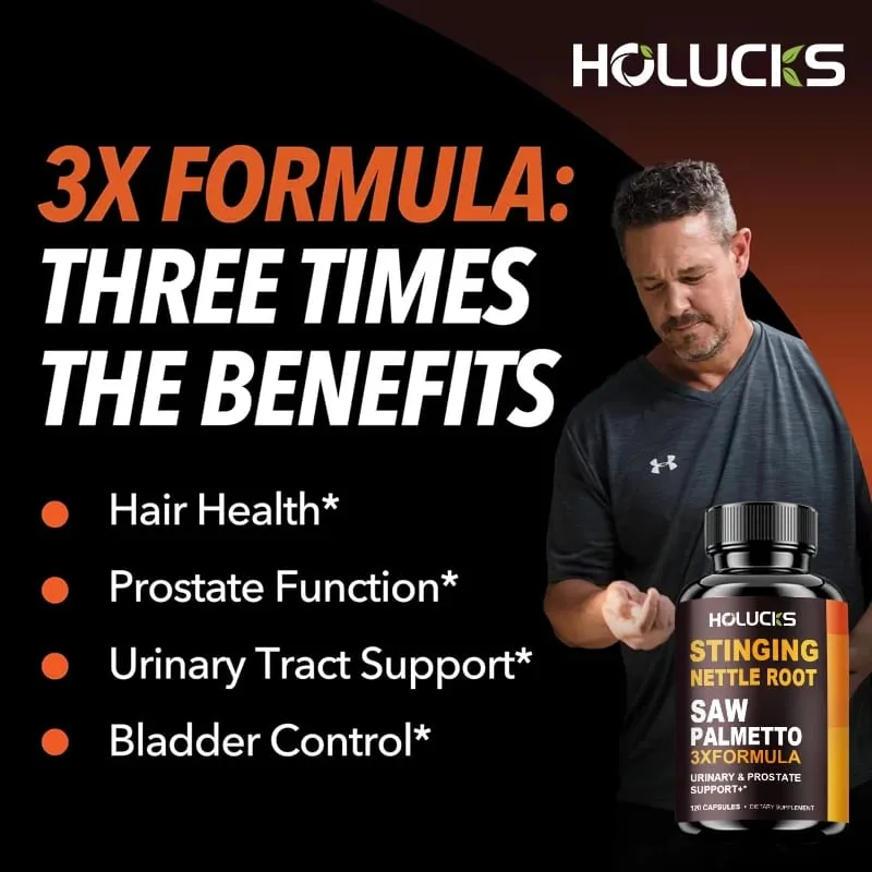 Le capsule di radice di ortica e saw palmetto aiutano a promuovere la salute della prostata, la crescita dei capelli, il supporto del tratto urinario, formula premium