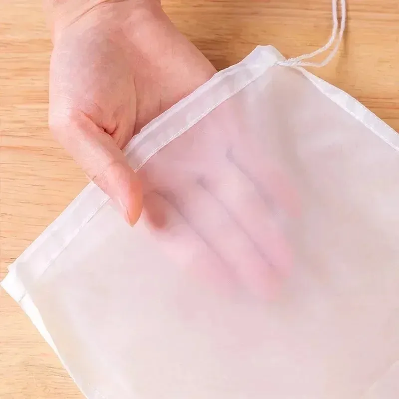 1/3/5Pcs 재사용 가능한 너트 밀크 백 스트레이너 표백되지 않은 나일론 치즈 천 가방 식품 치즈 요구르트 필터 주방 파인 메쉬 스트레이너 — image 3