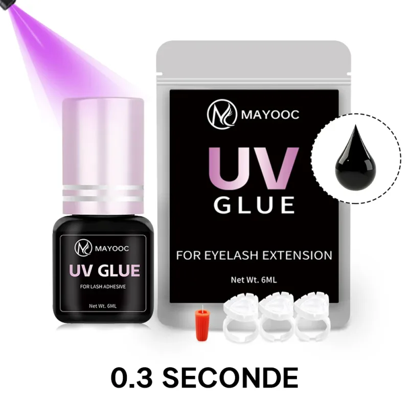 UV דבק ריסים דבק תוספות ריסים 0.1S ייבוש מהיר חזק עין מלאכותית דבק הארכת ריסים עמיד לוגו מותאם אישית