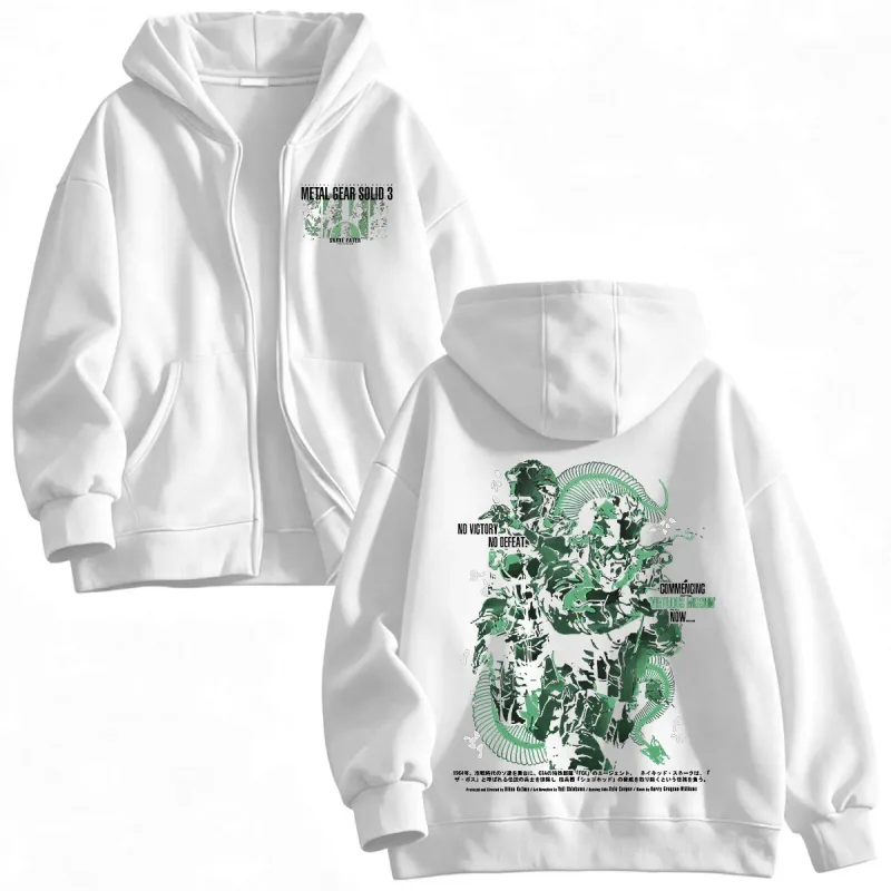 Metal Gear Solid 3 Snake Eater MGS3 Naked Snake The Boss Game Zipper Hoodies Men's Women Zip Up Hooded Sweatshirts Jackets Coats — image 9