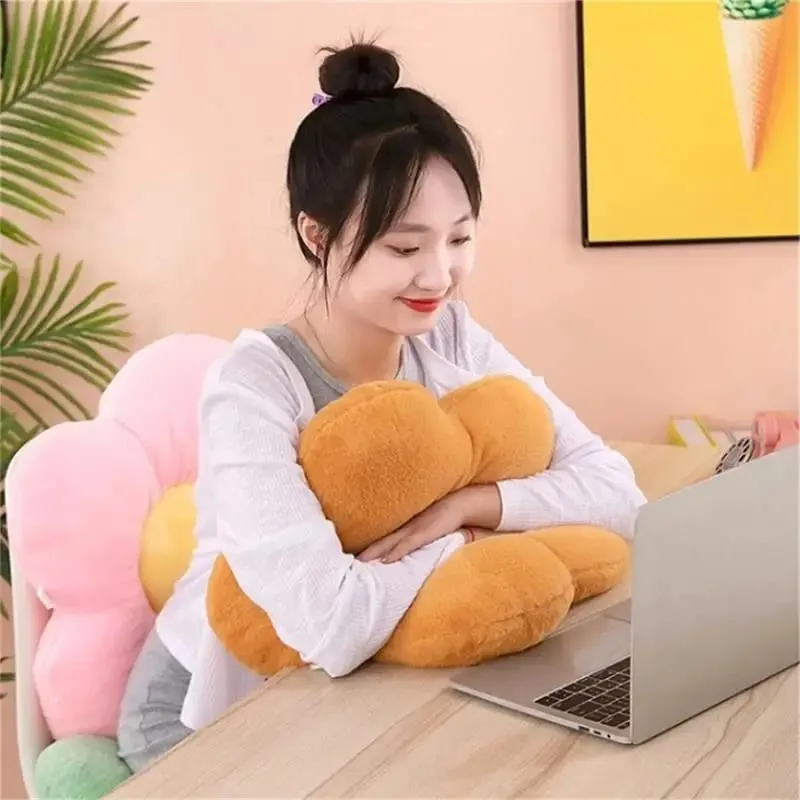 ปฏิบัติ 35 ซม. Kawaii ดอกไม้ที่มีสีสันหมอน Plush Cushion Soft Sunflower Plant Mat ตุ๊กตาโซฟาเตียง Sleeping Back Decor ของขวัญ — image 6