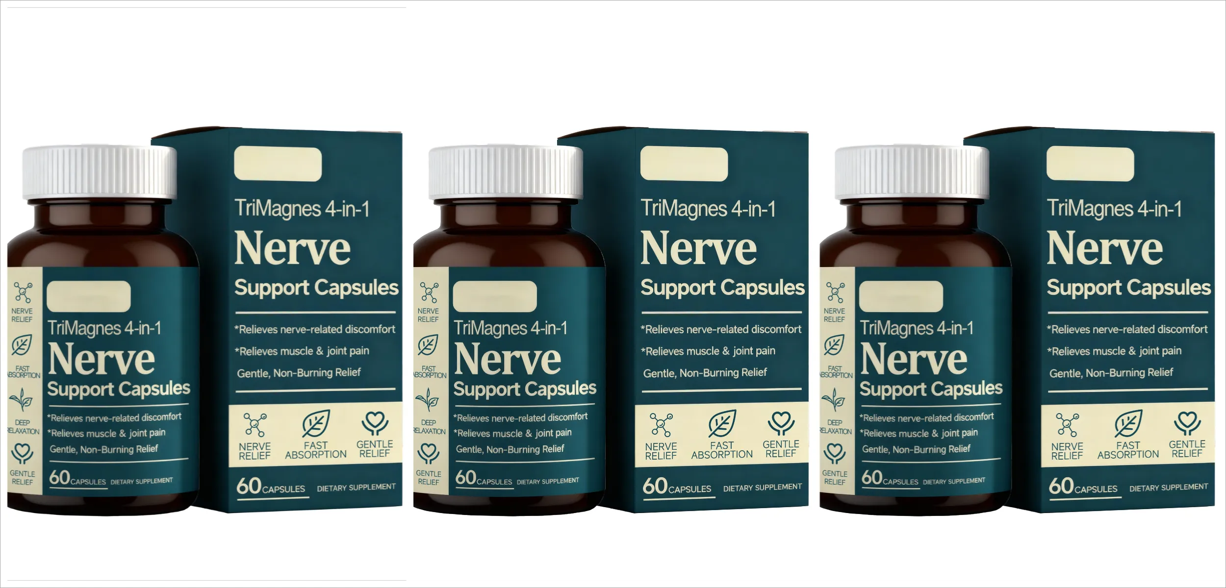 Capsule 4 in 1 di supporto nervoso al magnesio con citrato glicinato malato ed estratto di curcuma 60 CT formula ad assorbimento rapido — image 8