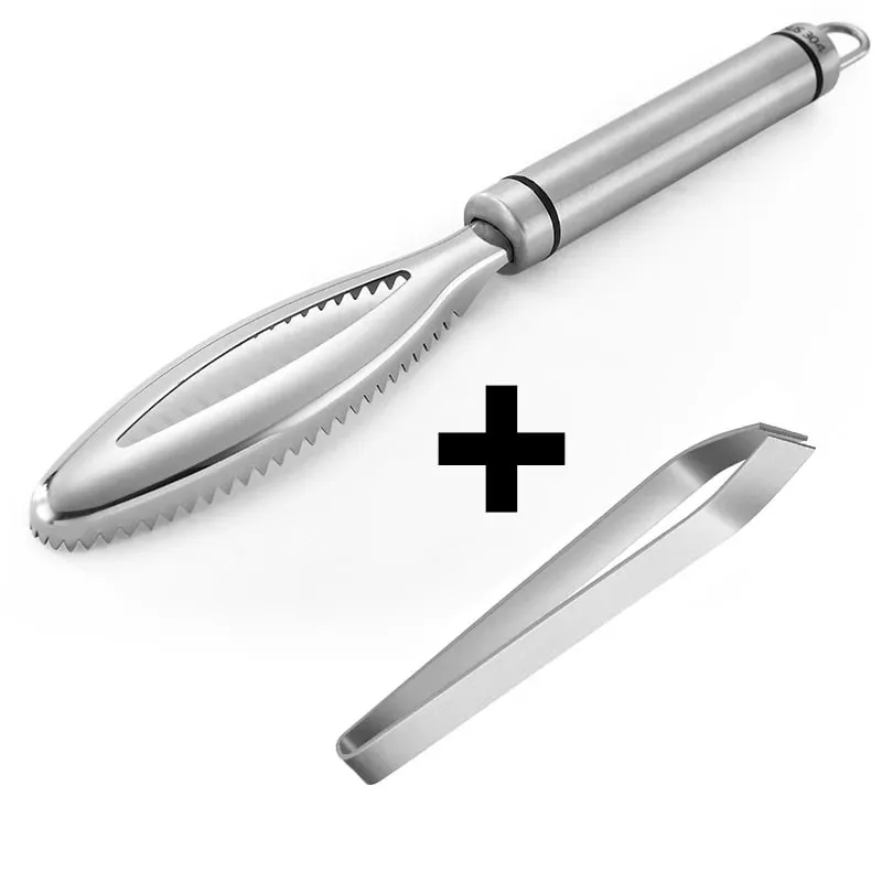 Dissolvant efficace d'écailles de poisson, outil de nettoyage de poisson en acier inoxydable, brosse de peau de poisson, éplucheur d'échelle, outils de cuisine — image 12