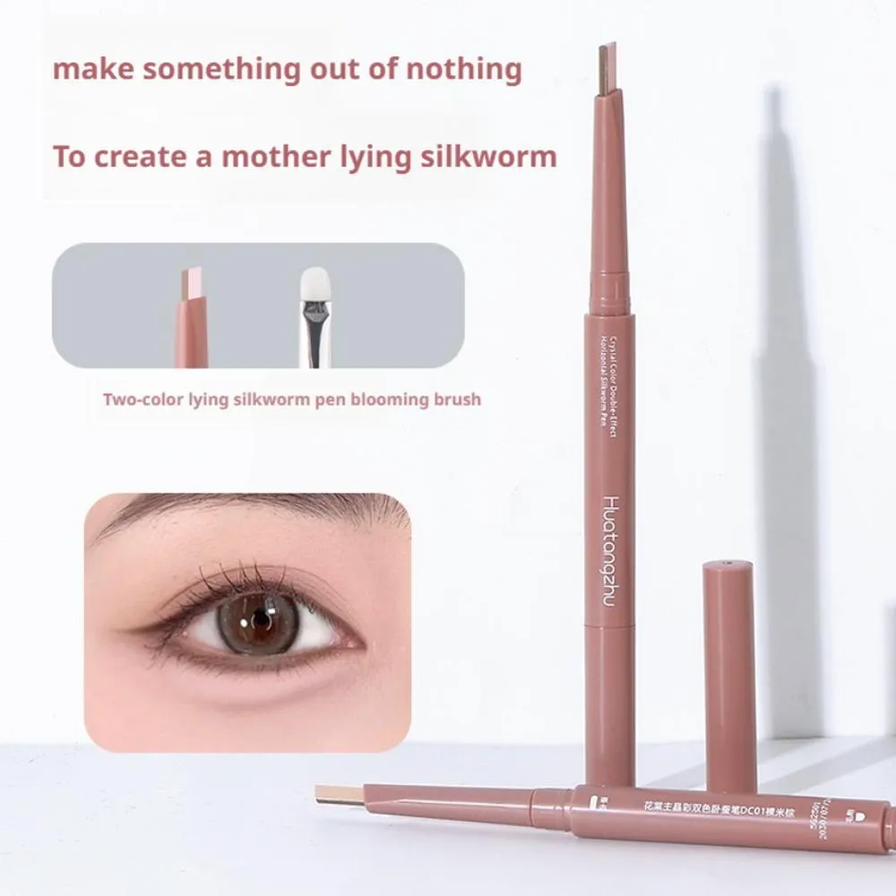 3 in 1 Double Ended Lying Silkworm Pencil Evidenziatore Pen Nude Liquid Contour Liner Eye Makeup Stick Con pennello per dettagli — image 2