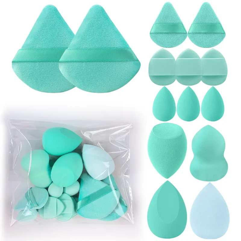 1-20 pçs pincéis de maquiagem conjunto sombra de olho fundação blush iluminador corretivo ferramenta de beleza feminina puffs beleza esponjas polegar puffs — image 22