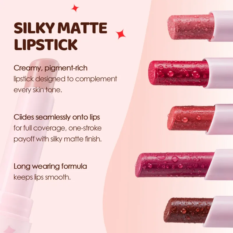 Brauner, mattierter Samt-Lippenstift für Make-up, 8 Farben, wasserfest, matt, Konturtönung, Lippenstift-Stift, langlebig, sexy, rosa, rote Lippenglasur — image 5