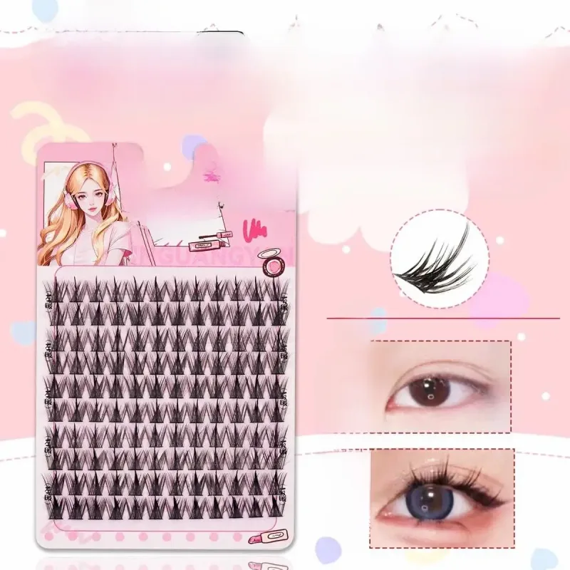 60 grappoli di ciglia finte marroni naturali stile volpe Cat Eye Strumenti per il trucco Fasci di ciglia segmentate naturali Strumenti per il trucco — image 5