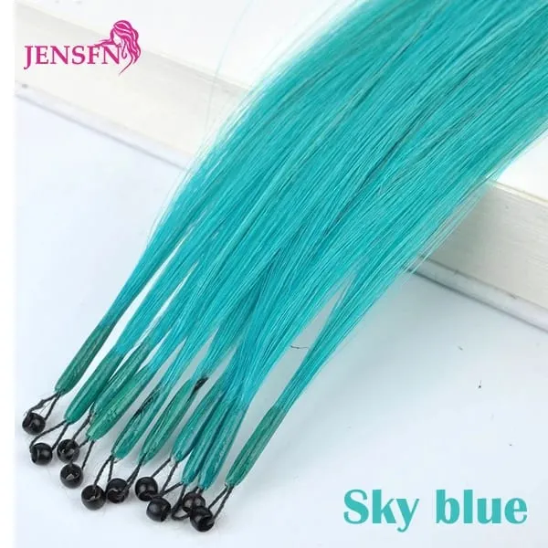 8D Natural Hair Extensions Human Hair 10pcs 0.5g/s Micro Ring 18Inch Micro Link Hair Loop Extension For Women variety of color — image 23