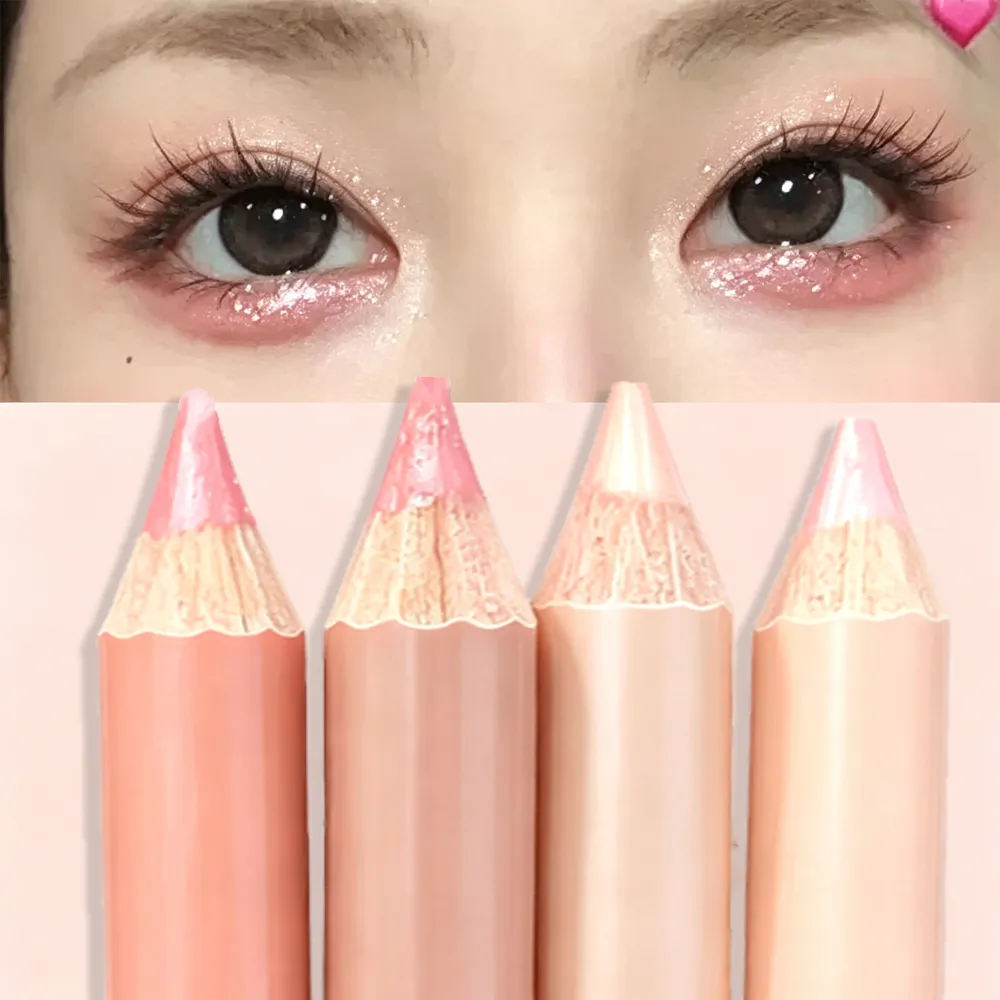 1/2/4 pezzi Shimmer Aegyo Sal Eye Liner Matita Sotto gli occhi Evidenziatore Glitter Rosa Ombretto Nude Champagne Contorno occhi Trucco — image 2
