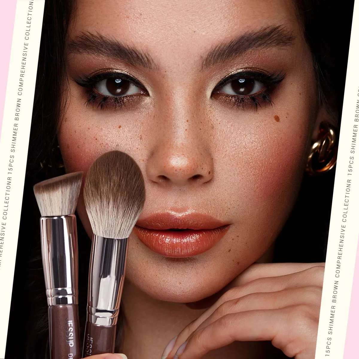 Jessup Makeup Børster Sæt 15 stk Brune Makeup Brushes Vegan Foundation Blender Concealer Powder Eyeshadow Highlighter Brush T498 — image 4