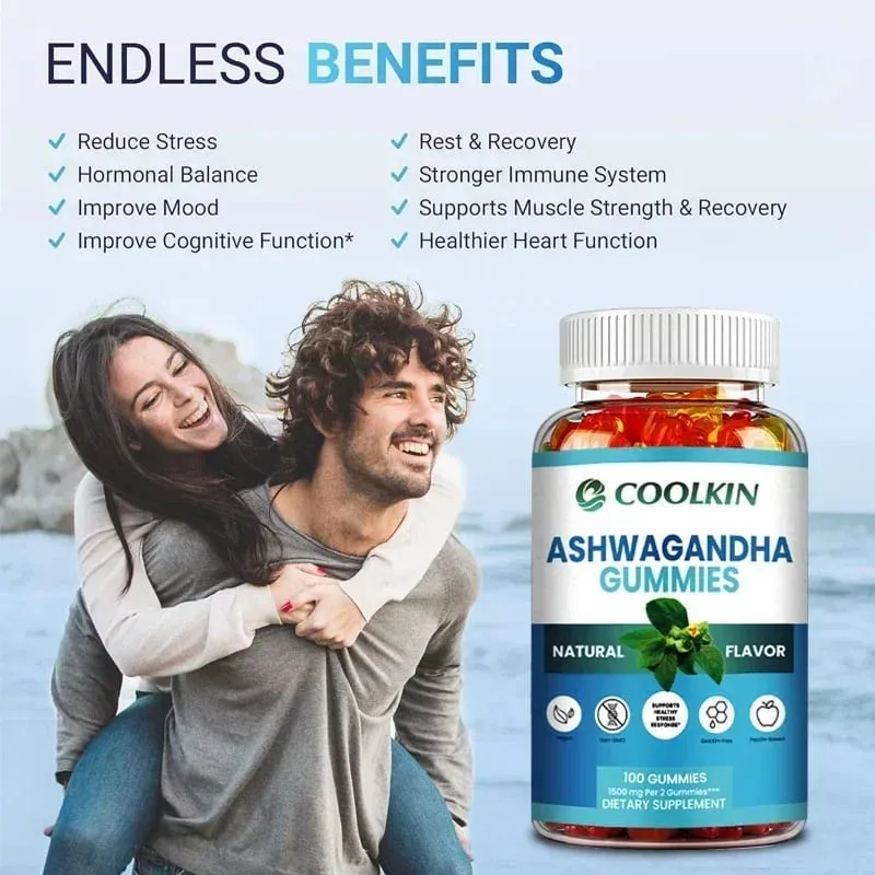 Gummies Ashwagandha - บรรเทาความเครียดปรับปรุงความเข้มข้นส่งเสริมสมองและสมดุลพลังงานและปรับปรุงสุขภาพการนอนหลับ — image 5
