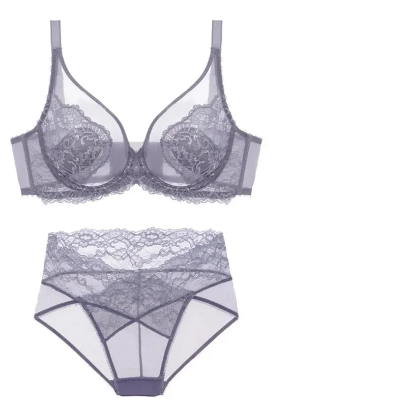 New Design Sexy Underwear Push-up Bra Ultra Thin Soft Underwire Bra Underpants Set Hottie Set Anti-sag Bra Small Boobs — image 7