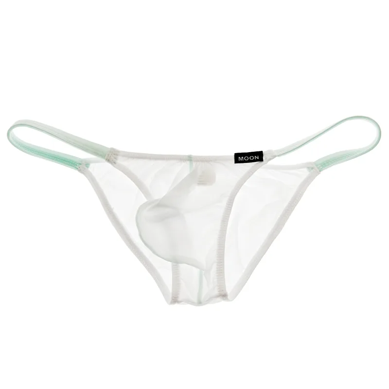 Slip da uomo a vita bassa in seta di ghiaccio con custodia a U Color Block, traspirante, morbido e confortevole, intimo maschile quotidiano — image 2