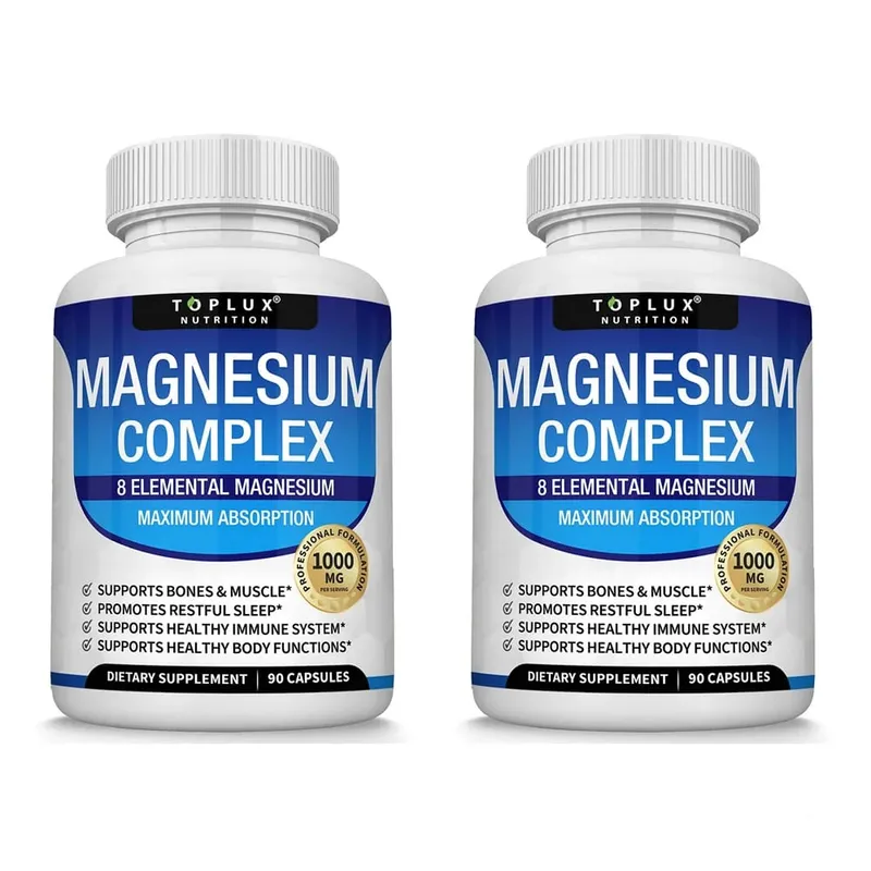 Suplemen Kompleks Magnesium | 1000mg Magnesium Glycinate Malate Citrate | 8 Formula Kelat Unsur | Vegan Bukan GMO 90 C — image 8