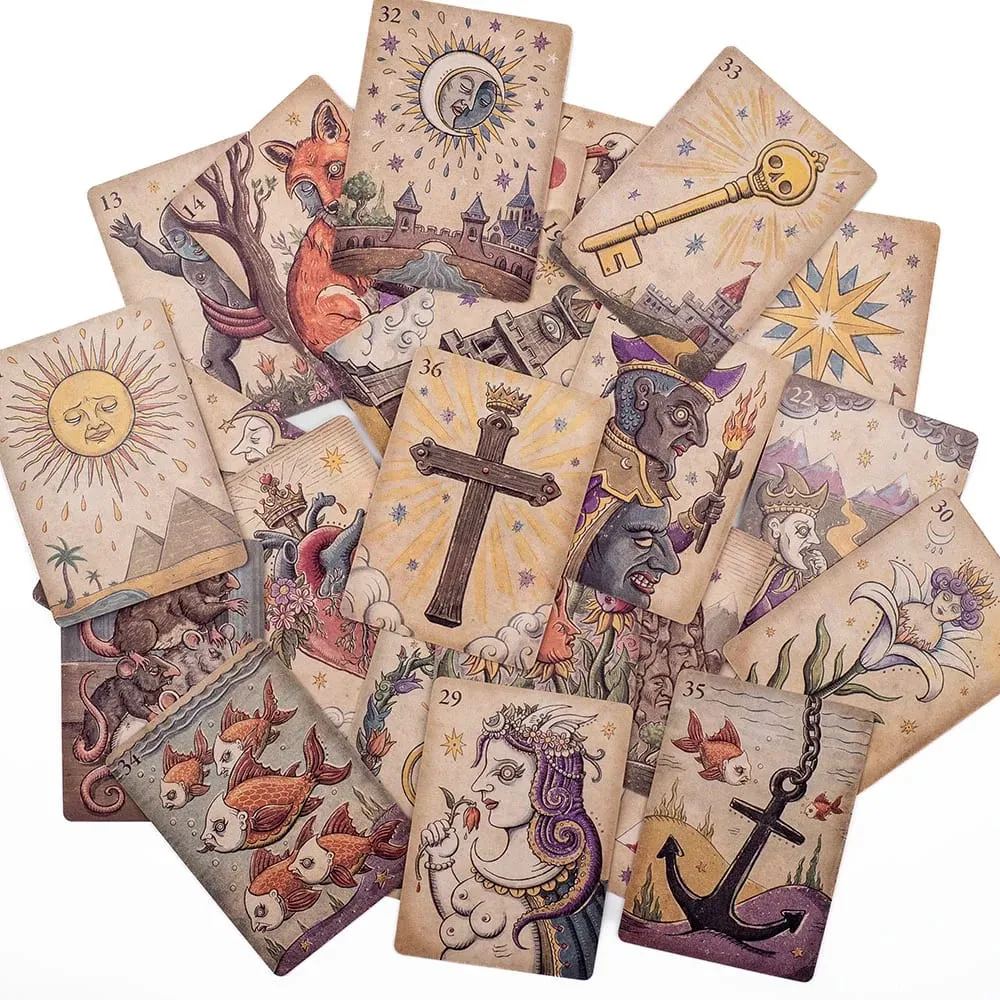 36Pcs Lenormand Della Luna Tarot Deck Tabletop Cards Of Group Games For Parties Precognition & Divinatio Oracle Set 7.3*10.2cm — image 6