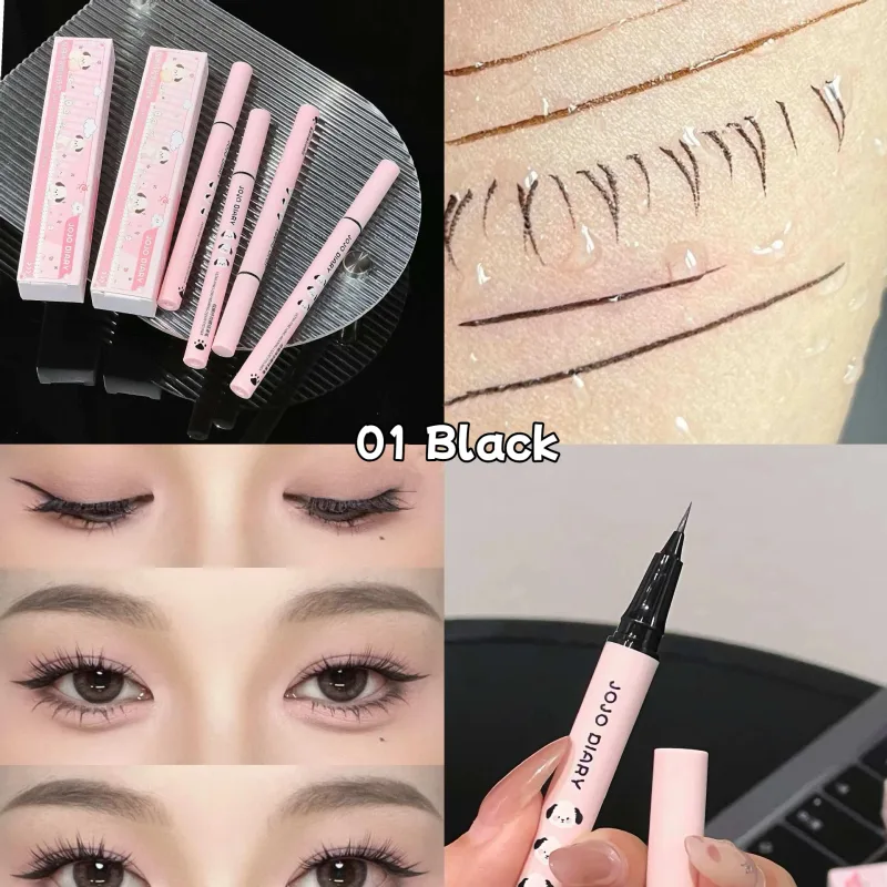 Quick-dry Eyeliner ดินสอแต่งหน้า Lasting Smooth Ultra บางสีดำสีน้ำตาล Matte Eye Liner กันน้ำอายไลเนอร์ปากกาเครื่องสำอาง