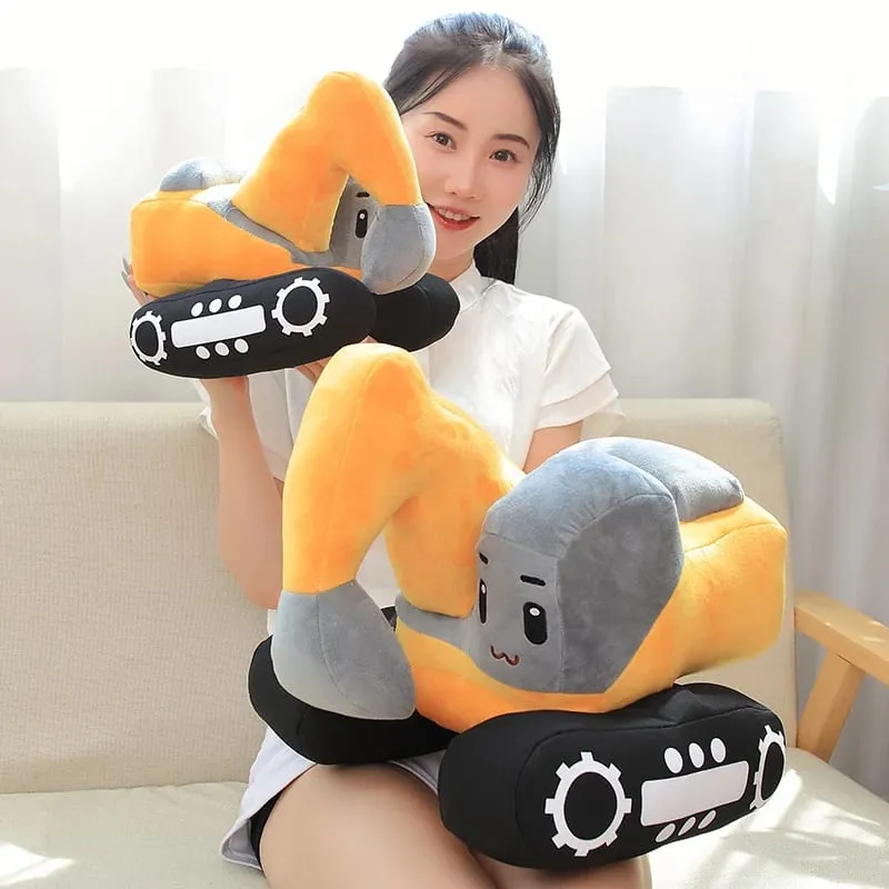 Jouets en peluche de Simulation de tracteur et d'excavatrice, poupées de voiture Kawaii, oreiller de véhicule doux en peluche, cadeau créatif de noël et d'anniversaire pour enfants — image 4