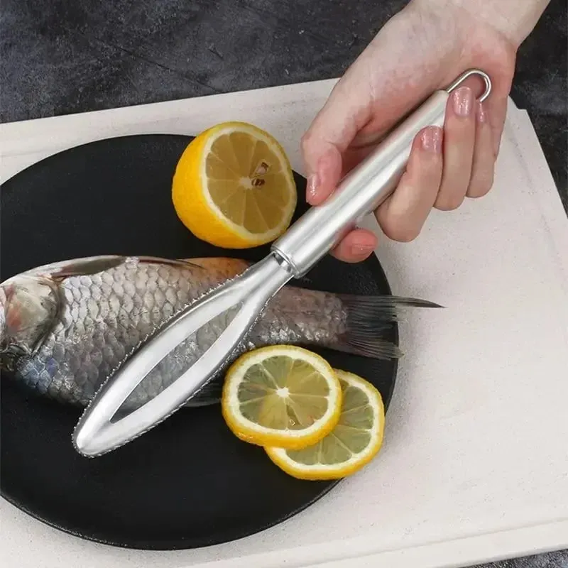 สแตนเลสเกล็ดปลาขูด Graters Fast Cleaner ลบผิวแปรงทำความสะอาด Scraper Peeler กระดูก Scaler แหนบแหนบเครื่องมือ