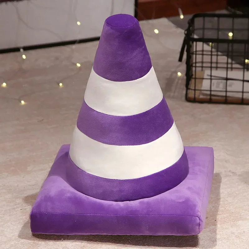 Simulation Traffic cone Plush Pillow Creative Roadblock Stuffed Toy Construction Cone Sign Cushion Doll Kids Boys Road Game Gift — image 11