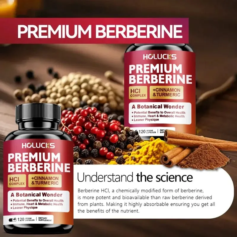 L'integratore di berberina ad alta potenza supporta la sensibilità all'insulina e l'equilibrio ormonale del colesterolo sano aiuta il metabolismo sano — image 2