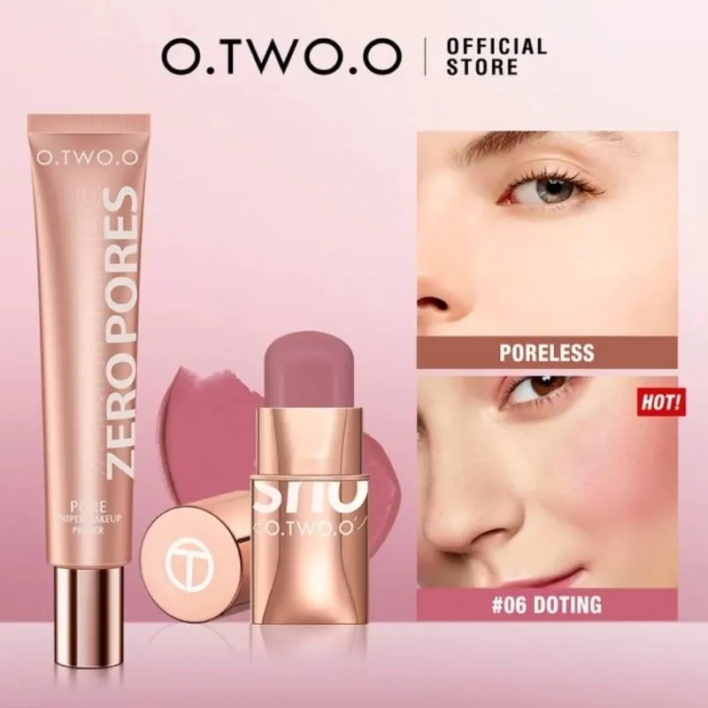 O.TWO.O 2-teiliges Make-up-Set mit mehreren Lippenstiften, Rougestift, Gesichtsgrundierung, Make-up-Basis, ölkontrollierend, wasserfest, leicht, Make-up für Frauen — image 9
