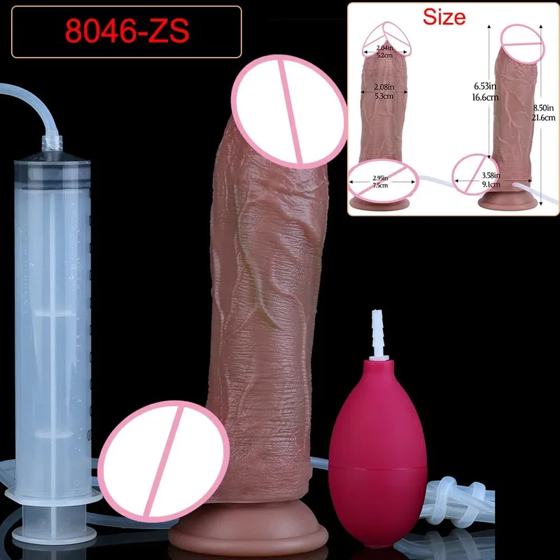 Hluboké žíly Ultra stříkající dildo Silikon Skin Touch Dlouhá ejakulační zátka na zadeček Pro muže Ženy Stimuluje G-Spot 18+ Sexuální hračky — image 25