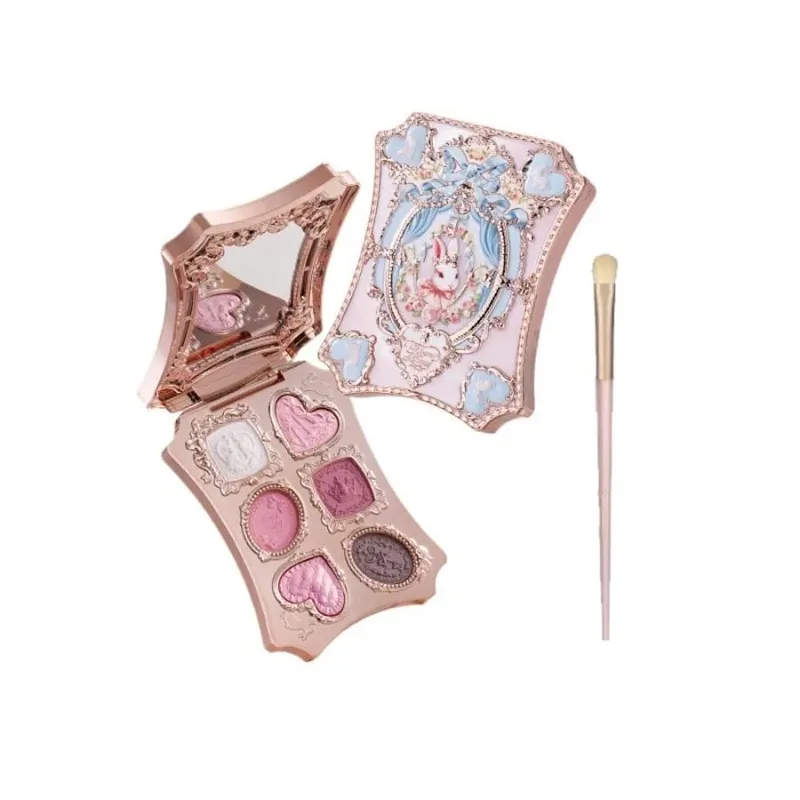 Flower Knows Bunny Garden Collection 6-Color Makeup Eyeshadow Contour Palette Eye Brush Puff Set Eye Glitter Korean Makeup Kit — image 2