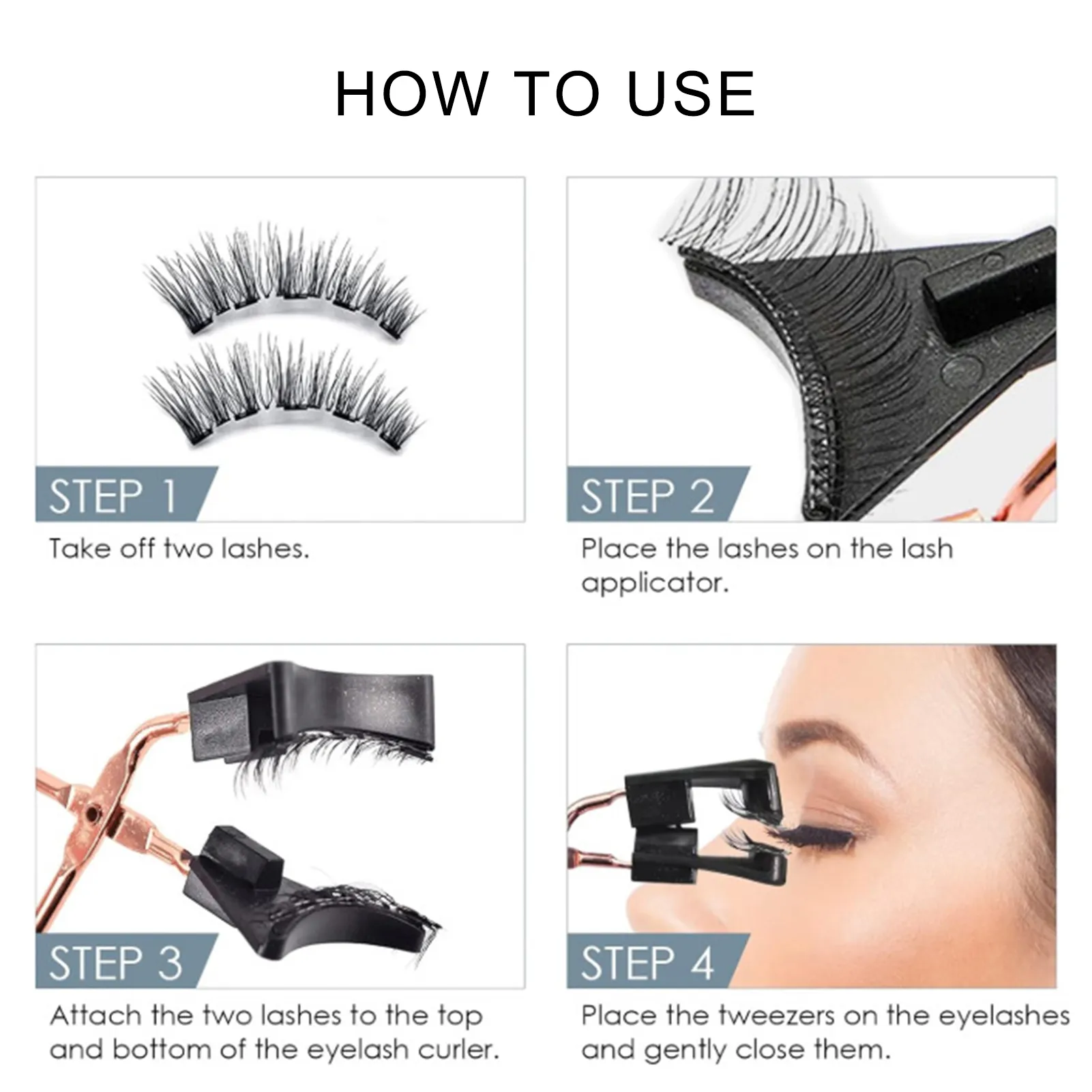 8pcs ขนตาปลอมกาว Cluster Lashes reusable ขนตาปลอม Eye Lash สำหรับ Eye-Lifting Effect DIY แต่งหน้าใช้ — image 3