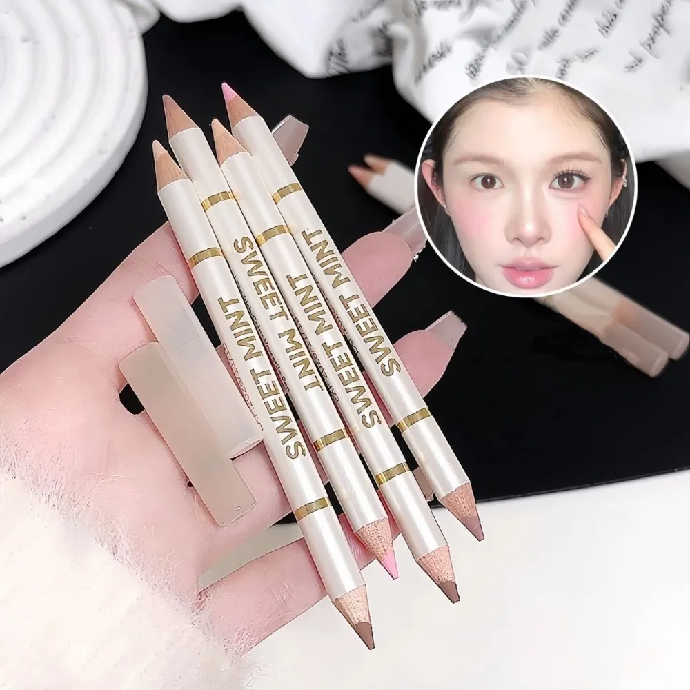 Double-ended Silkworm Eyeliner Shadow Pen 2 in 1 Nude Pink Brightening Highlighter Makeup Pencil Lasting Waterproof Eye Makeup — image 6
