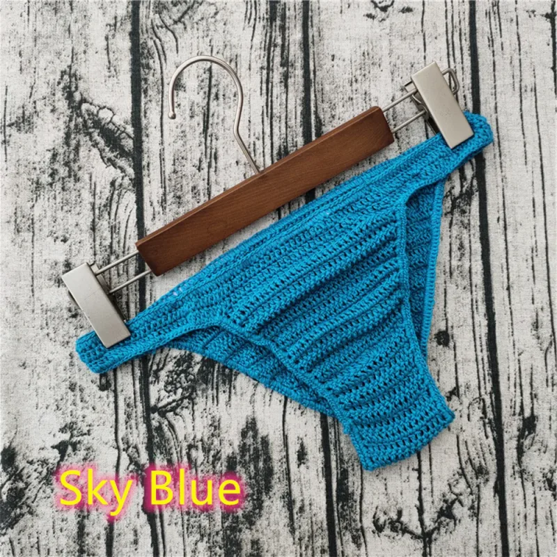 Chaud hommes femmes sous-vêtements respirants main Crochet taille basse Gstring natation bain de soleil string Sissy culottes Трусы Мужские — image 34