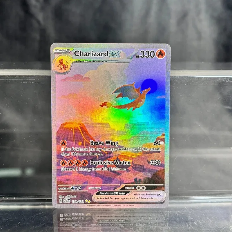 Holografische PKM-Einzelkarten, Charizard EX, Pikachu, 1. Auflage, Neo Mewtu, PTCG-Ersatzkarten, Sammlung, Kampfkarten, Spielzeug, Geschenke — image 1