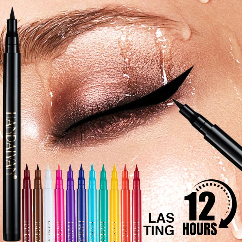 Pensil Eyeliner Putih Matte Cepat Kering Kosmetik Pena Eyeliner Cair Halus Tahan Lama Tahan Air Pena Eyeliner Antinoda — image 3