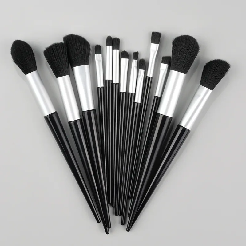 Conjunto de pincéis de maquiagem, 13 peças, sombra, base, iluminador, blush, corretivo, feminino, ferramenta de beleza macia, esponjas de beleza, polegar — image 19