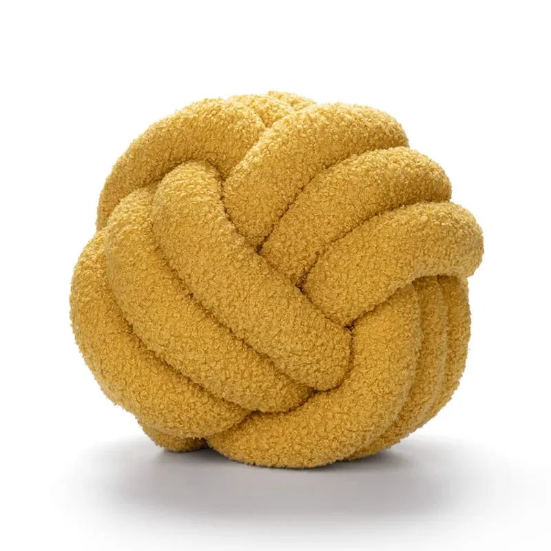 Decorazione domestica Cuscino a sfera annodata Cuscino in peluche a sfera annodata indeformabile ecologico Cuscino da tiro con retro a sfera annodata intrecciata a mano